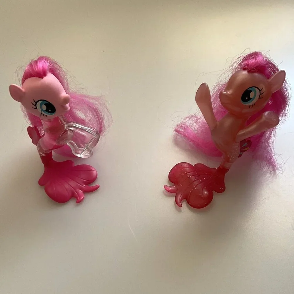 MY LITTLE PONY PINKIE PIE SEAPONY MERMAID GLITTER SPARKLE FIGURINES SET OF 2